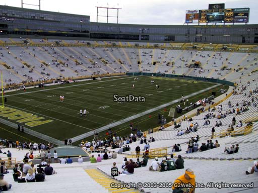 Seat view from section 433 at Lambeau Field, home of the Green Bay Packers