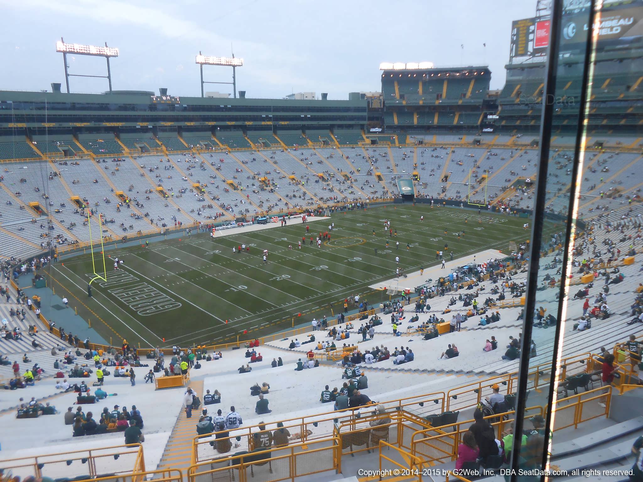 Seat view from section 470 at Lambeau Field, home of the Green Bay Packers