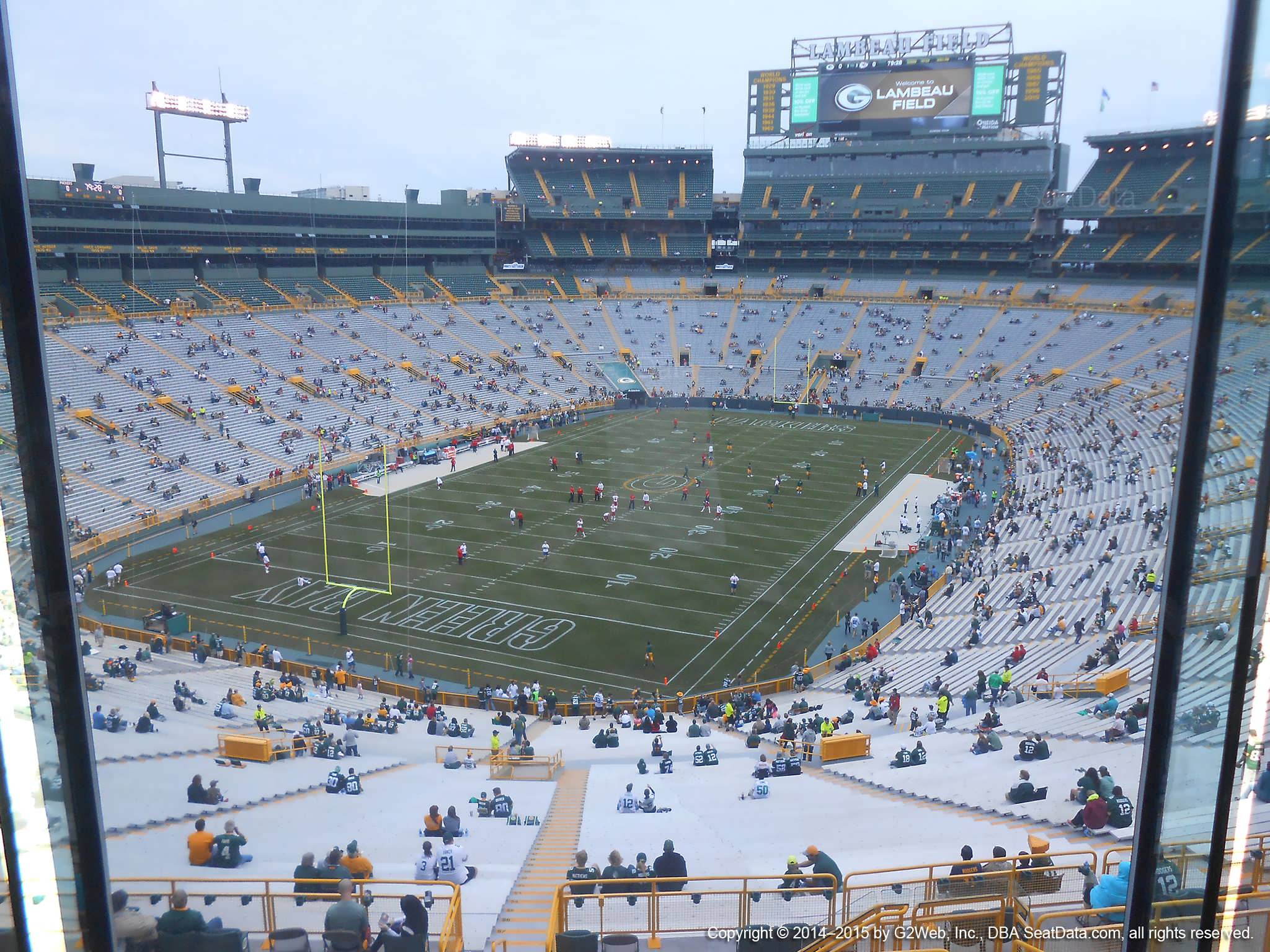 Seat view from section 476 at Lambeau Field, home of the Green Bay Packers