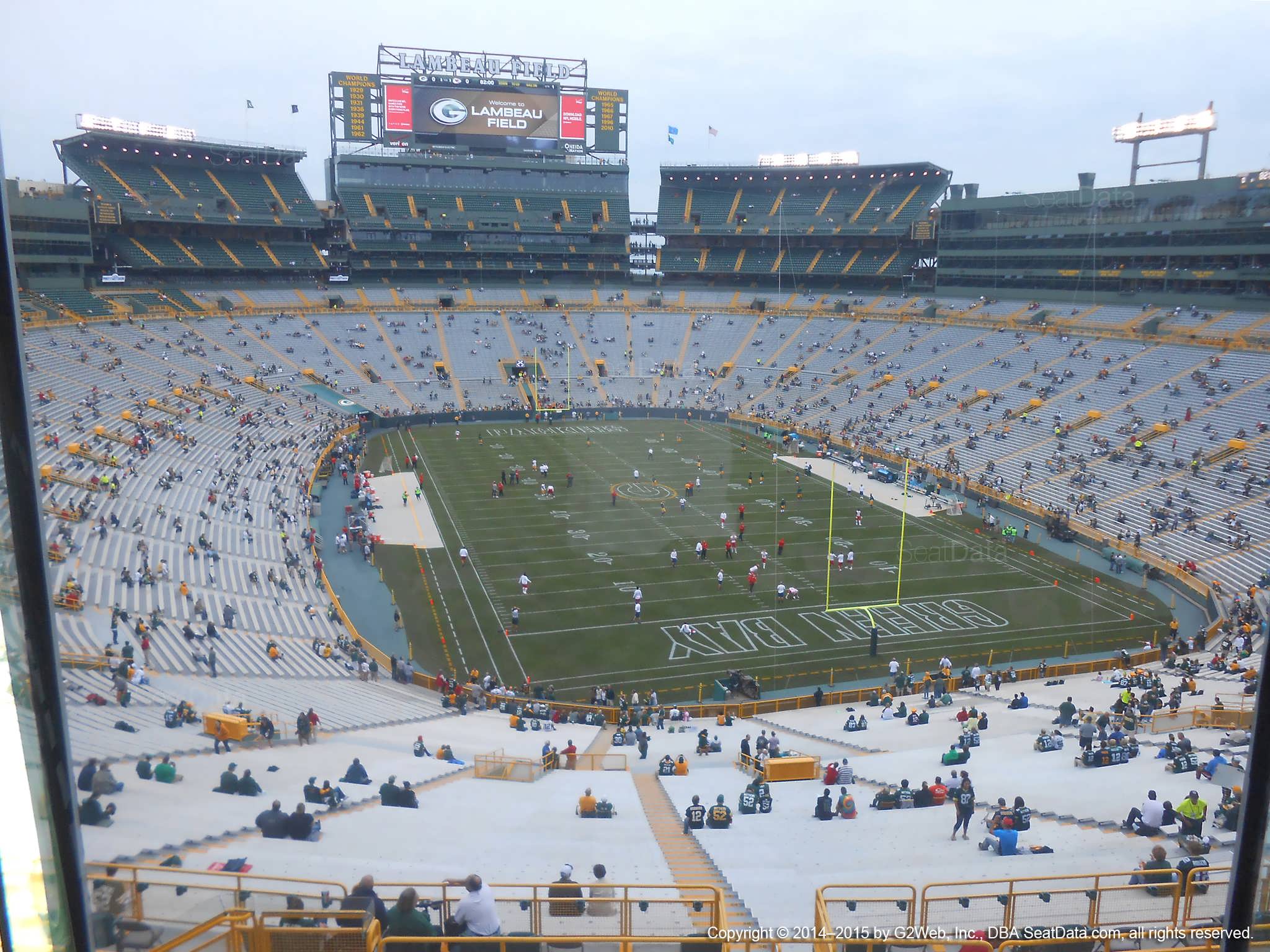 Seat view from section 486 at Lambeau Field, home of the Green Bay Packers