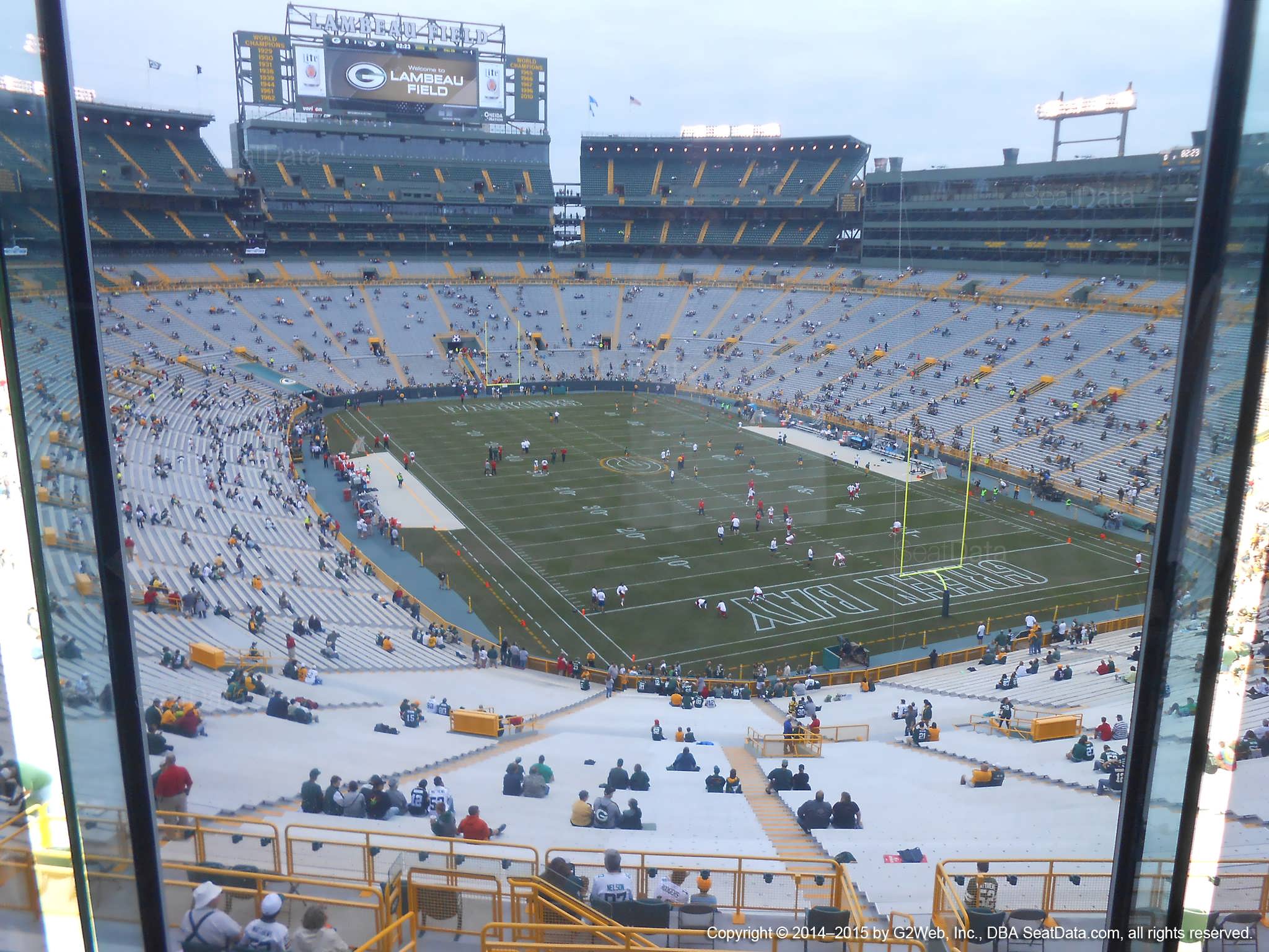 Seat view from section 488 at Lambeau Field, home of the Green Bay Packers