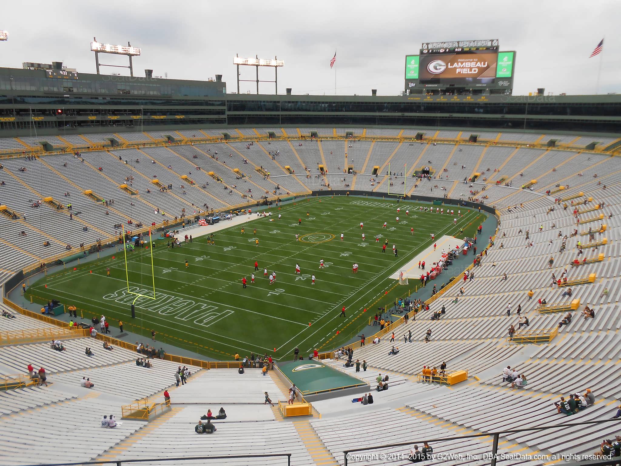 Seat view from section 639S at Lambeau Field, home of the Green Bay Packers