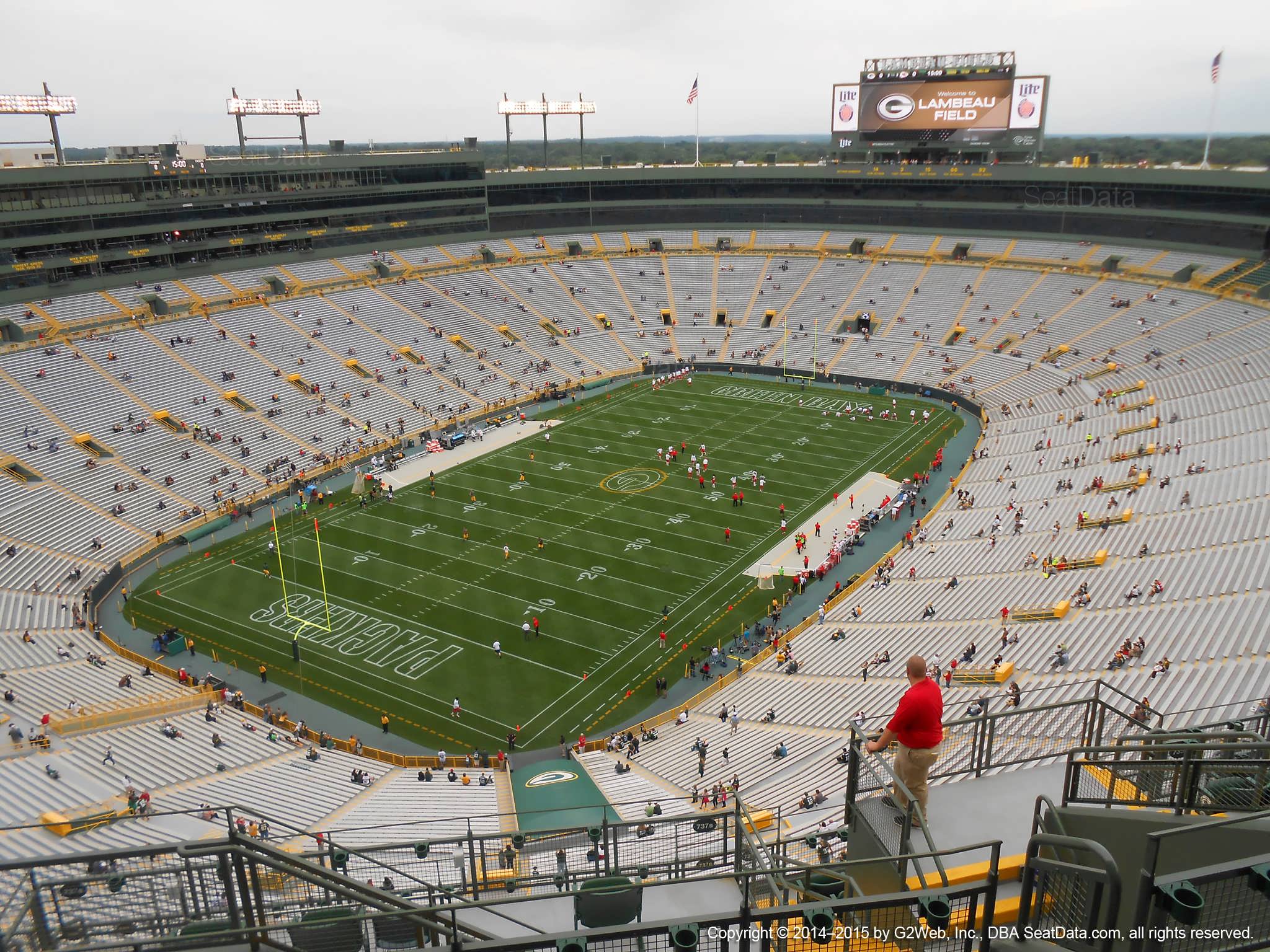 Seat view from section 737S at Lambeau Field, home of the Green Bay Packers