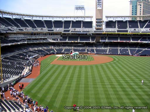 Seat view from section 229 at Petco Park, home of the San Diego Padres