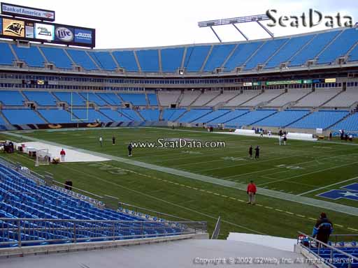 Seat view from section 106 at Bank of America Stadium, home of the Carolina Panthers