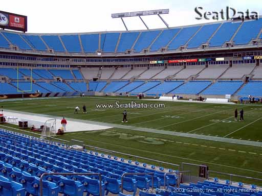 Seat view from section 108 at Bank of America Stadium, home of the Carolina Panthers
