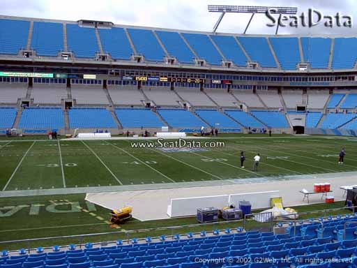 Seat view from section 113 at Bank of America Stadium, home of the Carolina Panthers