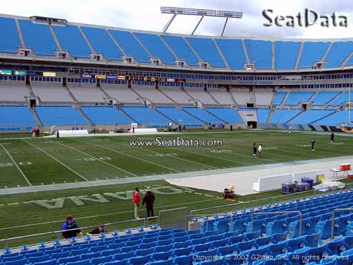 Seat view from section 114 at Bank of America Stadium, home of the Carolina Panthers