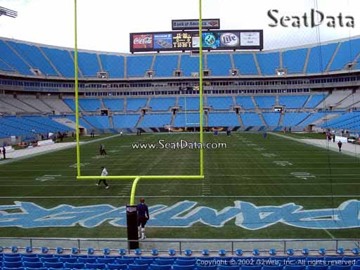 Seat view from section 121 at Bank of America Stadium, home of the Carolina Panthers