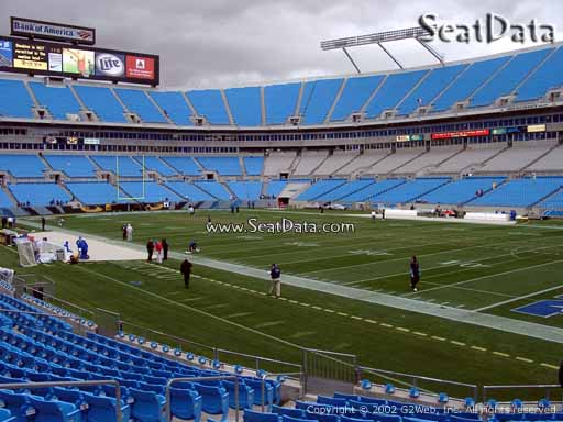 Seat view from section 126 at Bank of America Stadium, home of the Carolina Panthers