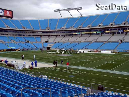 Seat view from section 128 at Bank of America Stadium, home of the Carolina Panthers