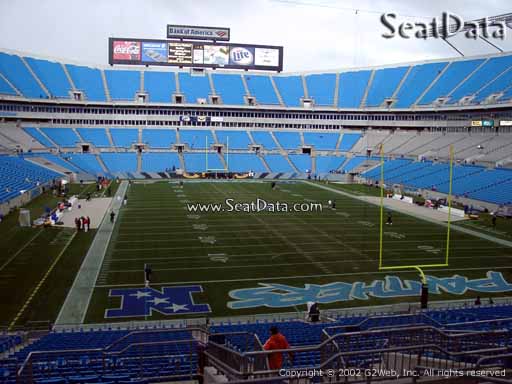 Seat view from section 231 at Bank of America Stadium, home of the Carolina Panthers