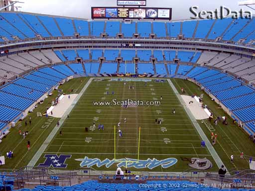 Seat view from section 501 at Bank of America Stadium, home of the Carolina Panthers
