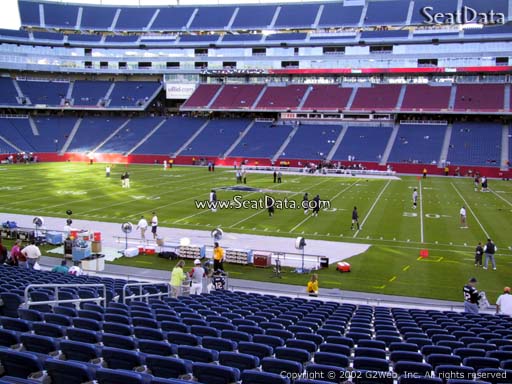Seat view from section 108 at Gillette Stadium, home of the New England Patriots