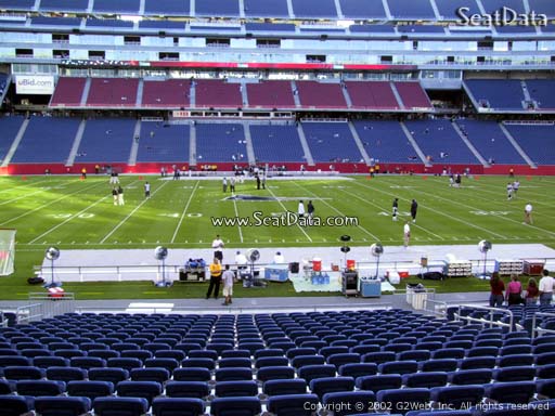Seat view from section 110 at Gillette Stadium, home of the New England Patriots