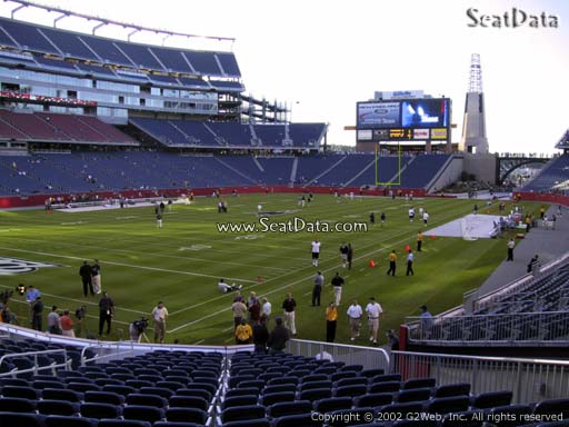 Seat view from section 117 at Gillette Stadium, home of the New England Patriots