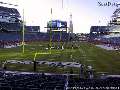 Seat view from section 120 at Gillette Stadium, home of the New England Patriots