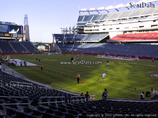 Seat view from section 125 at Gillette Stadium, home of the New England Patriots