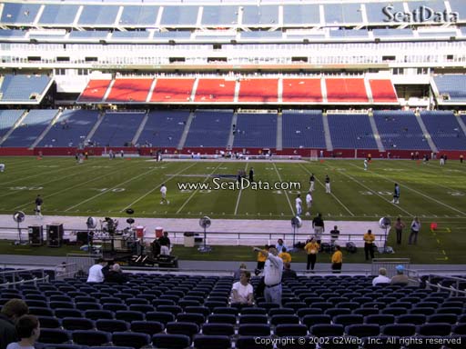 Seat view from section 131 at Gillette Stadium, home of the New England Patriots
