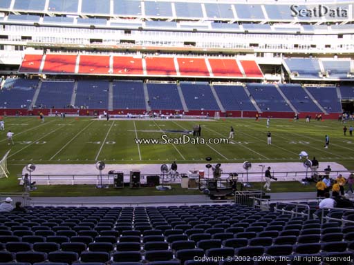 Seat view from section 132 at Gillette Stadium, home of the New England Patriots