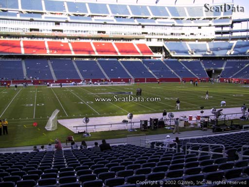 Seat view from section 133 at Gillette Stadium, home of the New England Patriots