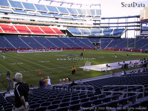 Seat view from section 135 at Gillette Stadium, home of the New England Patriots