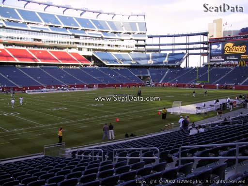 Seat view from section 136 at Gillette Stadium, home of the New England Patriots