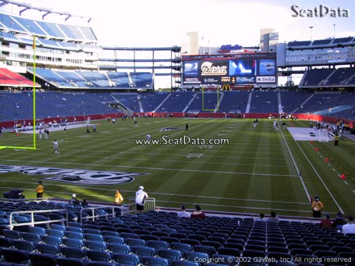Seat view from section 141 at Gillette Stadium, home of the New England Patriots