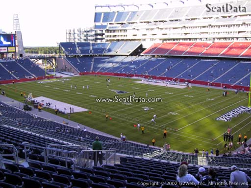 Seat view from section 226 at Gillette Stadium, home of the New England Patriots