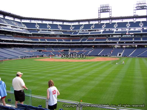 Seat view from section 102 at Citizens Bank Park, home of the Philadelphia Phillies