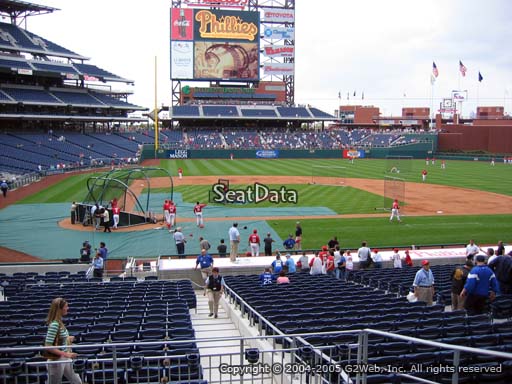 Seat view from section 119 at Citizens Bank Park, home of the Philadelphia Phillies