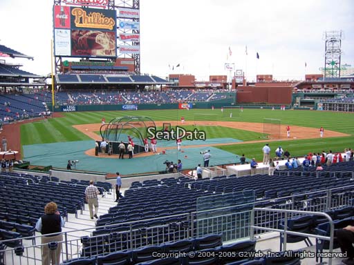 Seat view from section 121 at Citizens Bank Park, home of the Philadelphia Phillies
