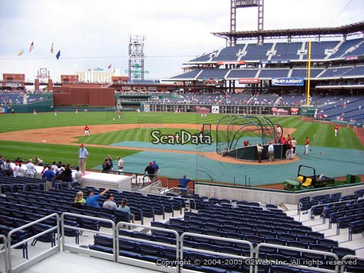 Seat view from section 128 at Citizens Bank Park, home of the Philadelphia Phillies