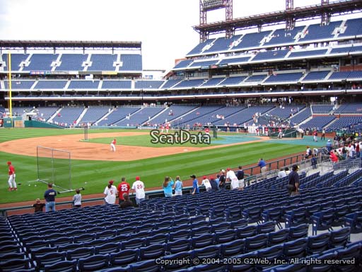 Seat view from section 135 at Citizens Bank Park, home of the Philadelphia Phillies