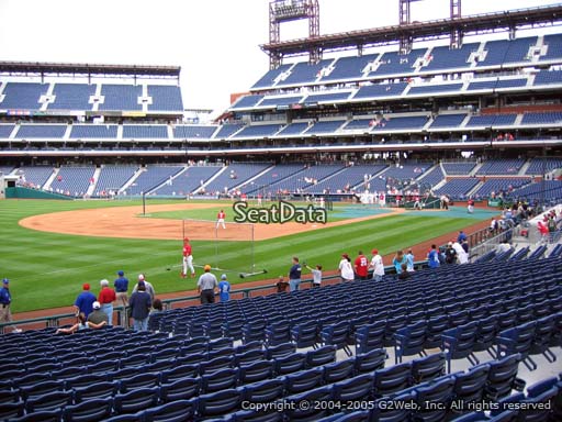 Seat view from section 136 at Citizens Bank Park, home of the Philadelphia Phillies