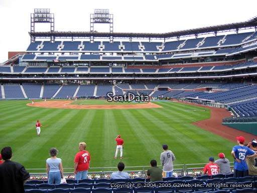 Seat view from section 142 at Citizens Bank Park, home of the Philadelphia Phillies