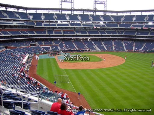 Seat view from section 206 at Citizens Bank Park, home of the Philadelphia Phillies
