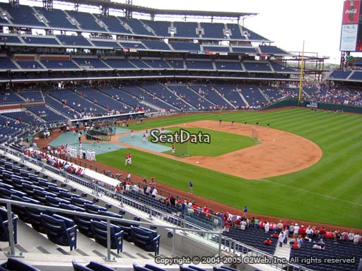 Seat view from section 211 at Citizens Bank Park, home of the Philadelphia Phillies