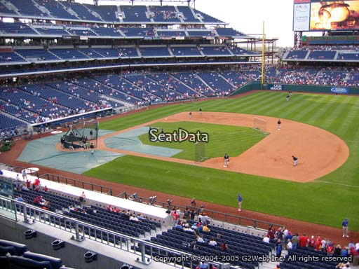Seat view from section 213 at Citizens Bank Park, home of the Philadelphia Phillies
