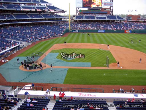 Seat view from section 215 at Citizens Bank Park, home of the Philadelphia Phillies