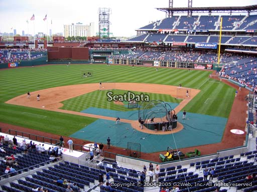 Seat view from section 225 at Citizens Bank Park, home of the Philadelphia Phillies