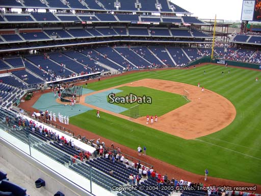Seat view from section 312 at Citizens Bank Park, home of the Philadelphia Phillies