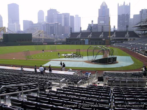 Seat view from section 119 at PNC Park, home of the Pittsburgh Pirates