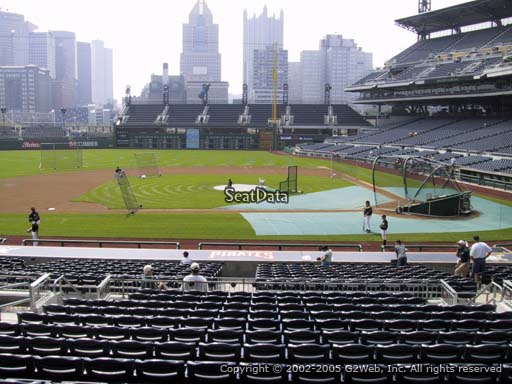Seat view from section 121 at PNC Park, home of the Pittsburgh Pirates
