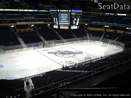 Seat view from section 321 at Bridgestone Arena, home of the Nashville Predators