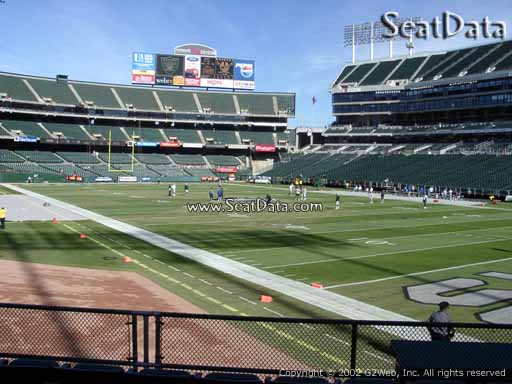 Seat view from section 110 at Oakland Coliseum, home of the Oakland Raiders