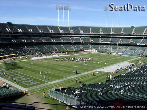 Seat view from section 200 at Oakland Coliseum, home of the Oakland Raiders