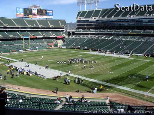 Seat view from section 212 at Oakland Coliseum, home of the Oakland Raiders