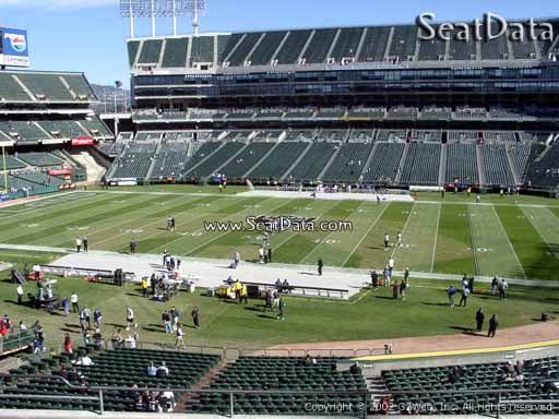 Seat view from section 215 at Oakland Coliseum, home of the Oakland Raiders