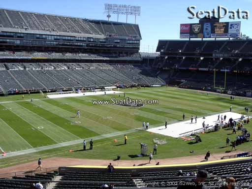 Seat view from section 222 at Oakland Coliseum, home of the Oakland Raiders